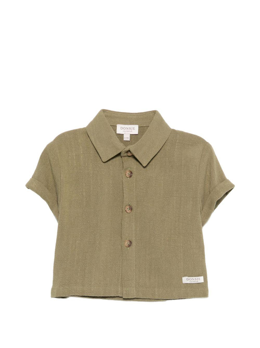 Camicia per neonato Donsje verde con design a colletto - Rubino Kids