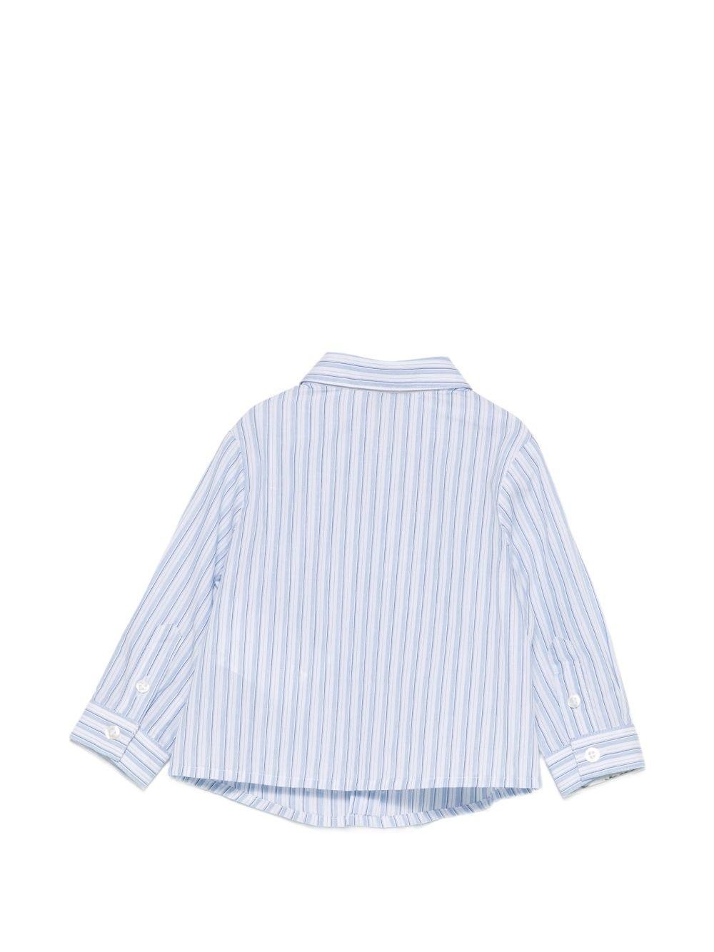 Camicia per neonato Emporio Armani Kids azzurra con design a righe - Rubino Kids