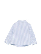 Camicia per neonato Emporio Armani Kids azzurra con design a righe - Rubino Kids