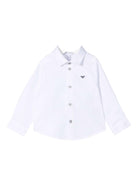 Camicia per neonato Emporio Armani Kids bianca con logo - Rubino Kids