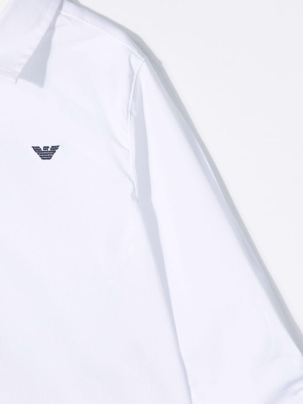 Camicia per neonato Emporio Armani Kids bianca con logo - Rubino Kids