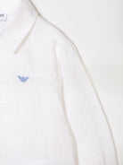Camicia per neonato Emporio Armani Kids bianca con ricamo logo - Rubino Kids