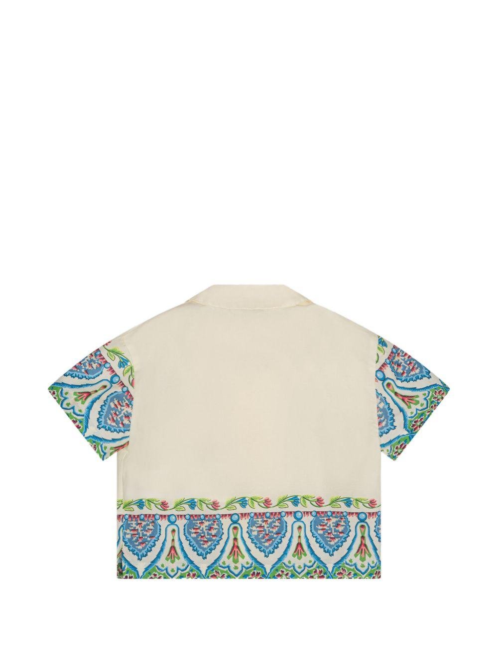 Camicia per neonato Etro Kids bianca con stampa floreale - Rubino Kids