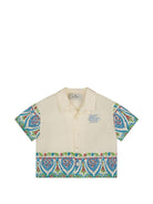 Camicia per neonato Etro Kids bianca con stampa floreale - Rubino Kids