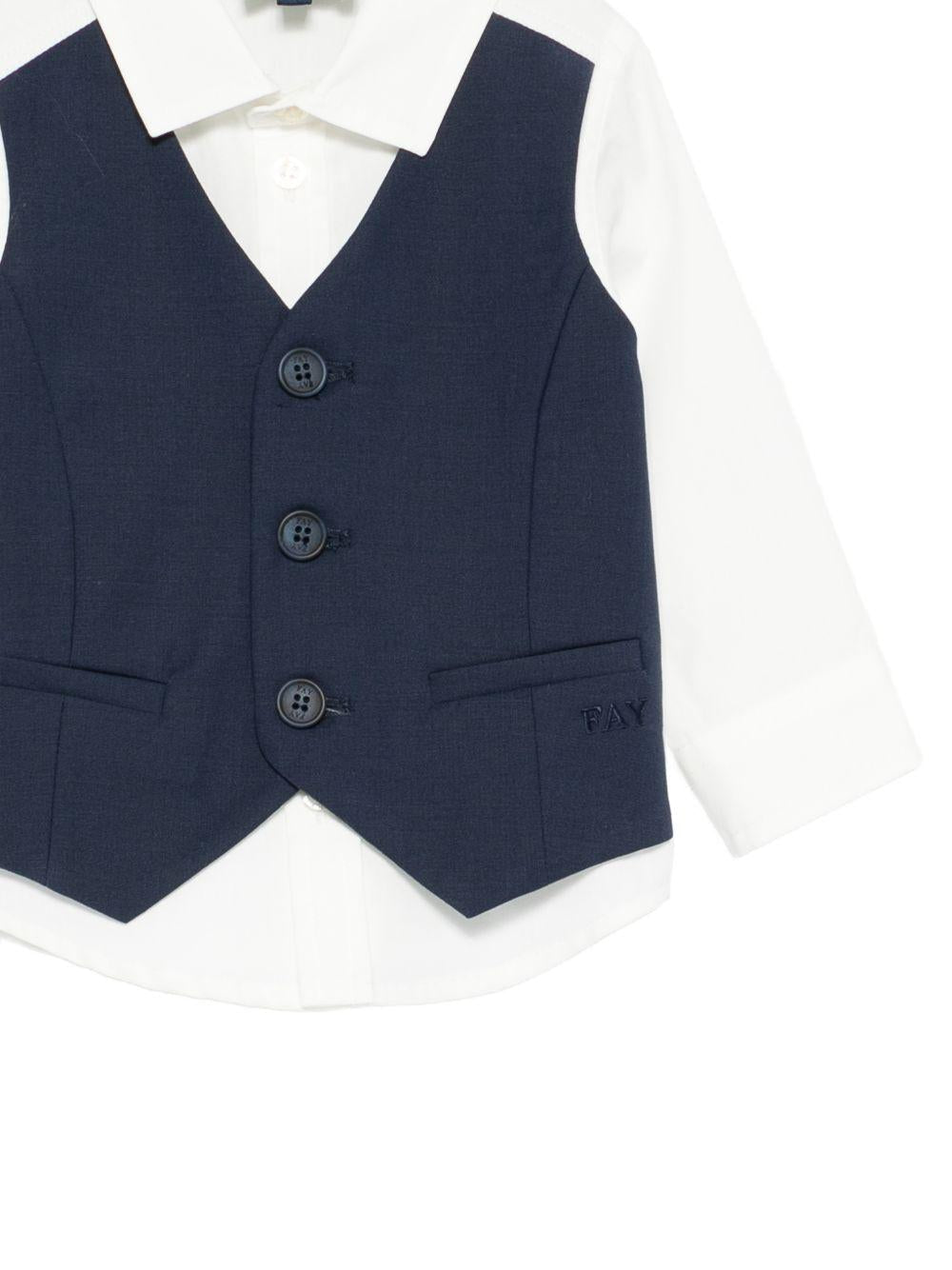 Camicia per neonato Fay Kids multicolore con colletto classico - Rubino Kids