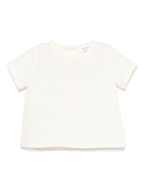 JESURUM BABY Leonardo white baby shirt with perforated detail