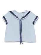Camicia per neonato JESURUM BABY Ottavio azzurro con bordo a righe - Rubino Kids