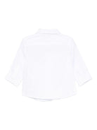 Camicia per neonato Moschino Kids bianco in cotone con ricamo Teddy - Rubino Kids