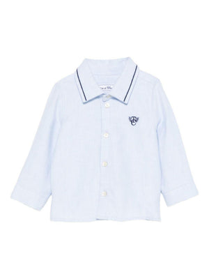 Camicia per neonato Tartine Et Chocolate azzurra con colletto polo