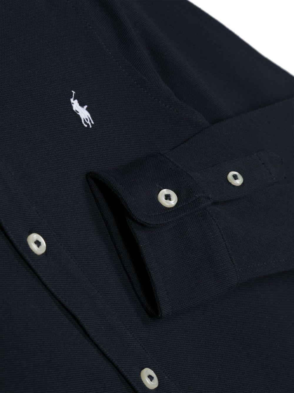 Camicia Polo Pony per bambino Polo Ralph Lauren blu con colletto button - down - Rubino Kids