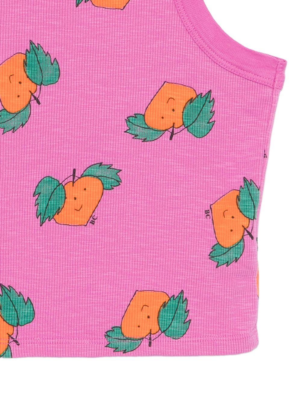 Canotta per bambina Bobo Choses fucsia con stampa grafica all - over - Rubino Kids