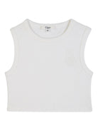 Canotta per bambina Chloé Kids bianca con dettaglio ricamato - Rubino Kids