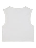 Canotta per bambina Chloé Kids bianca con dettaglio ricamato - Rubino Kids