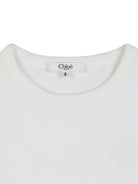 Canotta per bambina Chloé Kids bianca con dettaglio ricamato - Rubino Kids