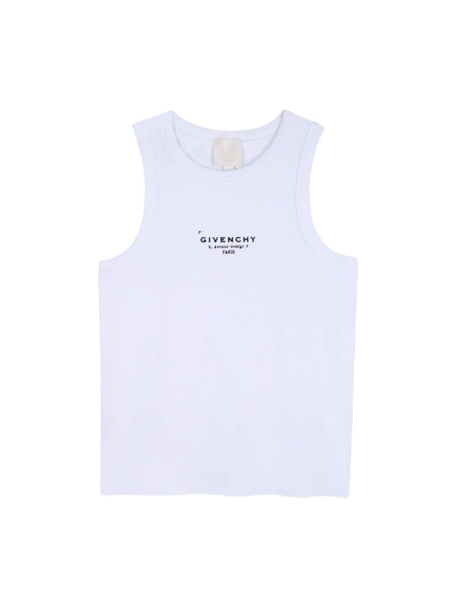 Canotta per bambina Givenchy Kids bianca con logo sul davanti - Rubino Kids