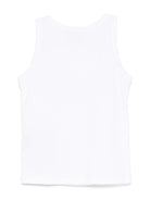 Canotta per bambina John Richmond Junior bianco con logo in strass - Rubino Kids