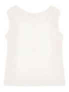Canotta per bambina Monnalisa bianca con placca con logo - Rubino Kids