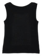 Canotta per bambina Monnalisa nera con placca con logo - Rubino Kids