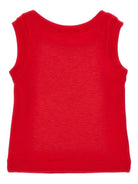 Canotta per bambina Monnalisa rossa con placca con logo - Rubino Kids