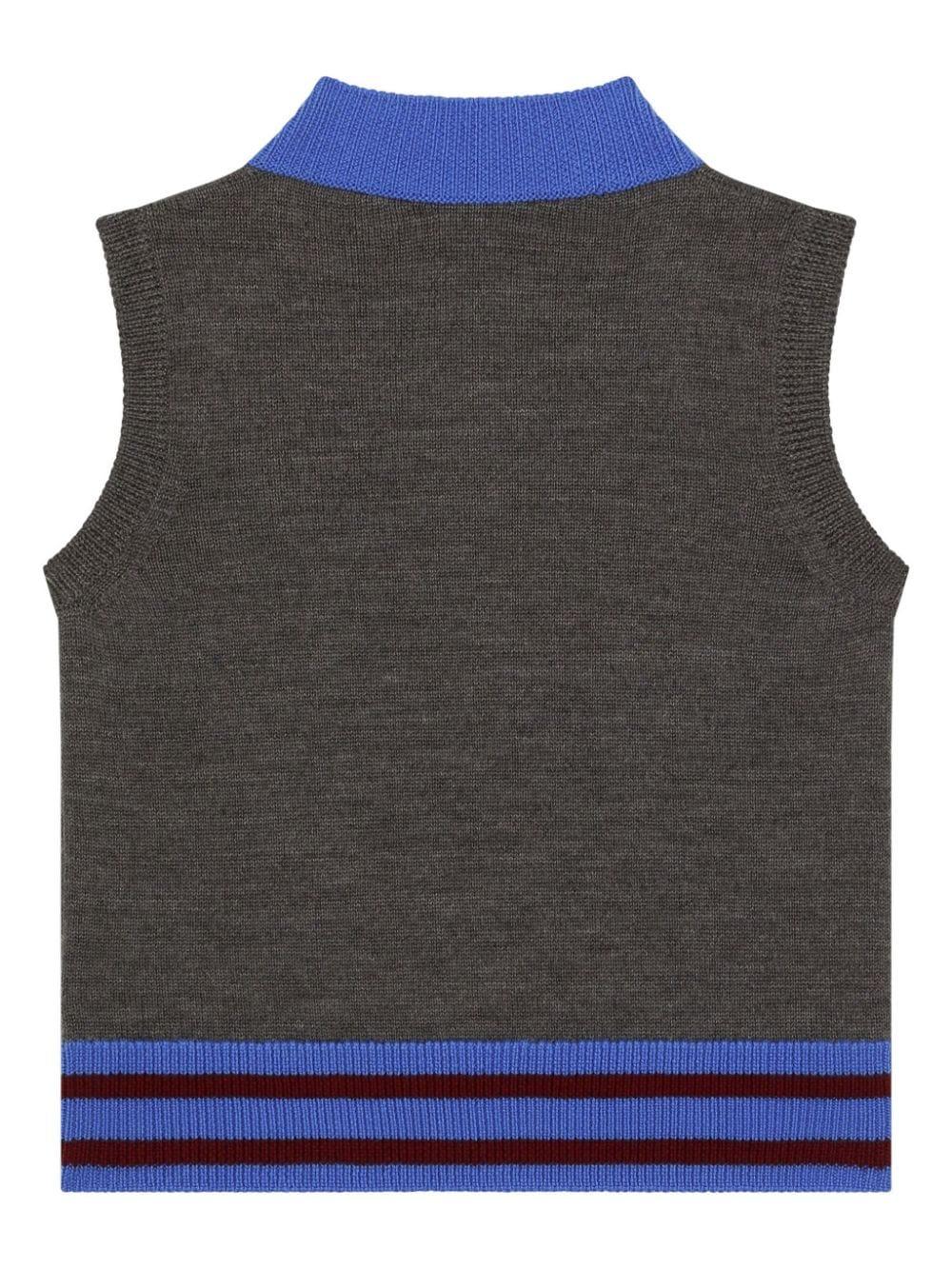 Canotta per bambino Dolce & Gabbana Kids grigio con ricamo logo sul petto - Rubino Kids