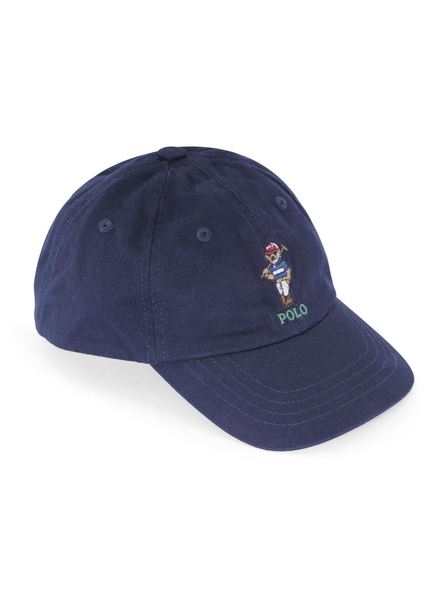 Cappellino per neonato Polo Ralph Lauren Kids blu con ricamo orsetto sul davanti - Rubino Kids