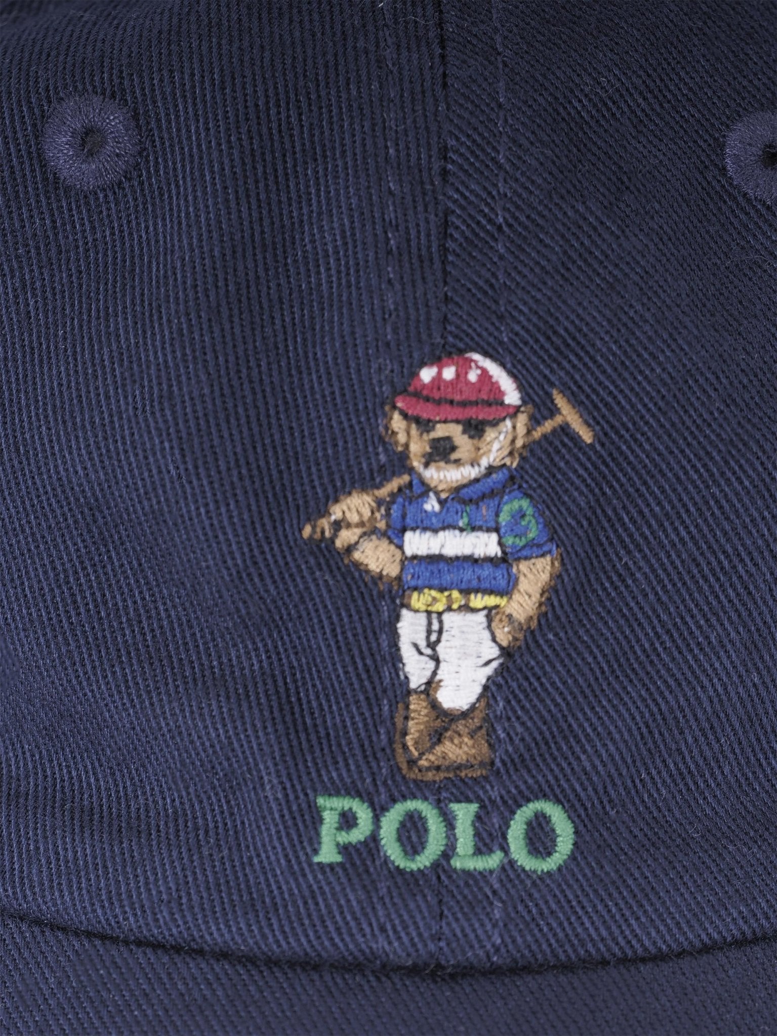 Cappellino per neonato Polo Ralph Lauren Kids blu con ricamo orsetto sul davanti - Rubino Kids