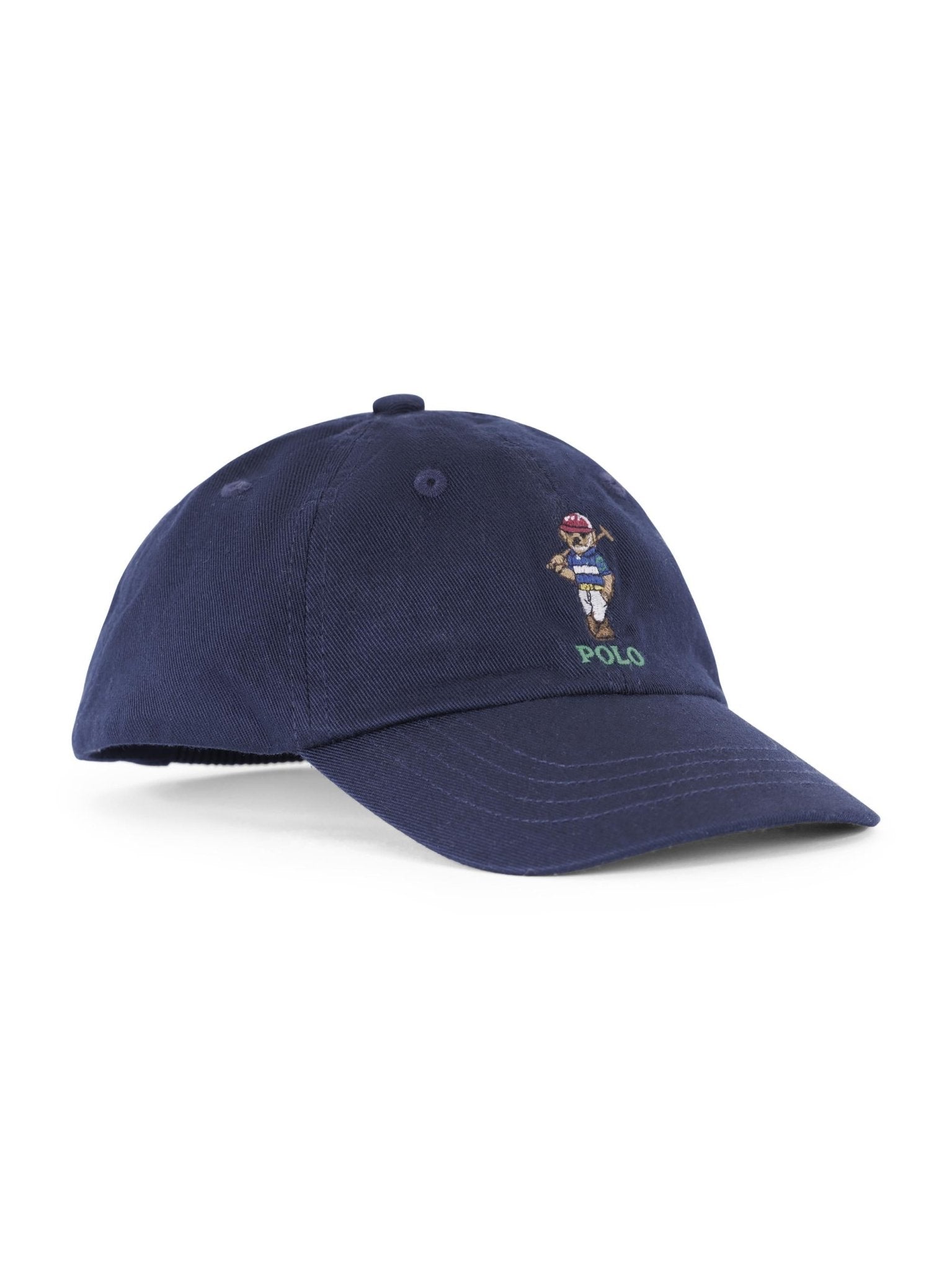 Cappellino per neonato Polo Ralph Lauren Kids blu con ricamo orsetto sul davanti - Rubino Kids