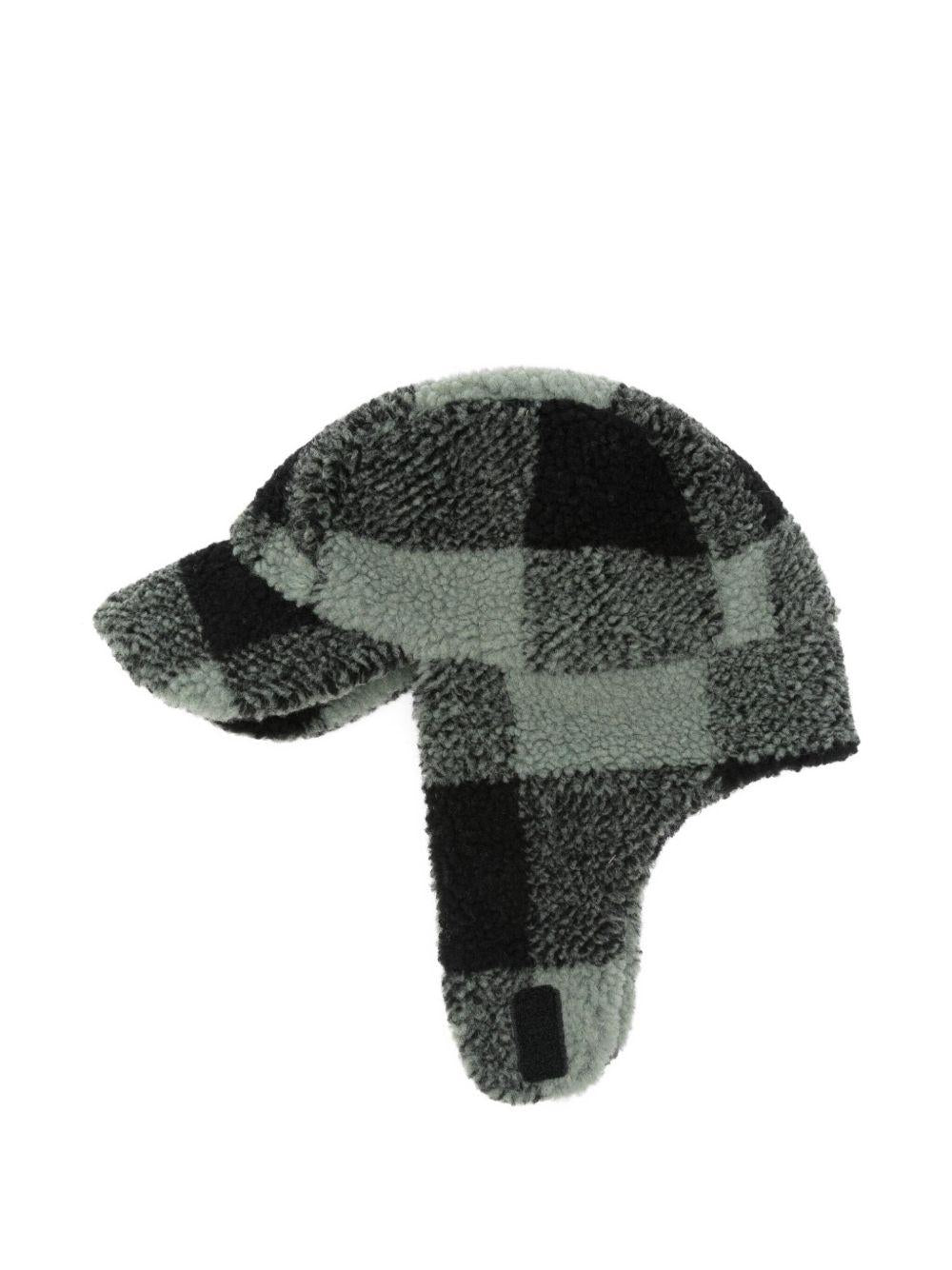 Cappello con paraorecchie per bambino Stella McCartney Kids verde con motivo a quadri - Rubino Kids