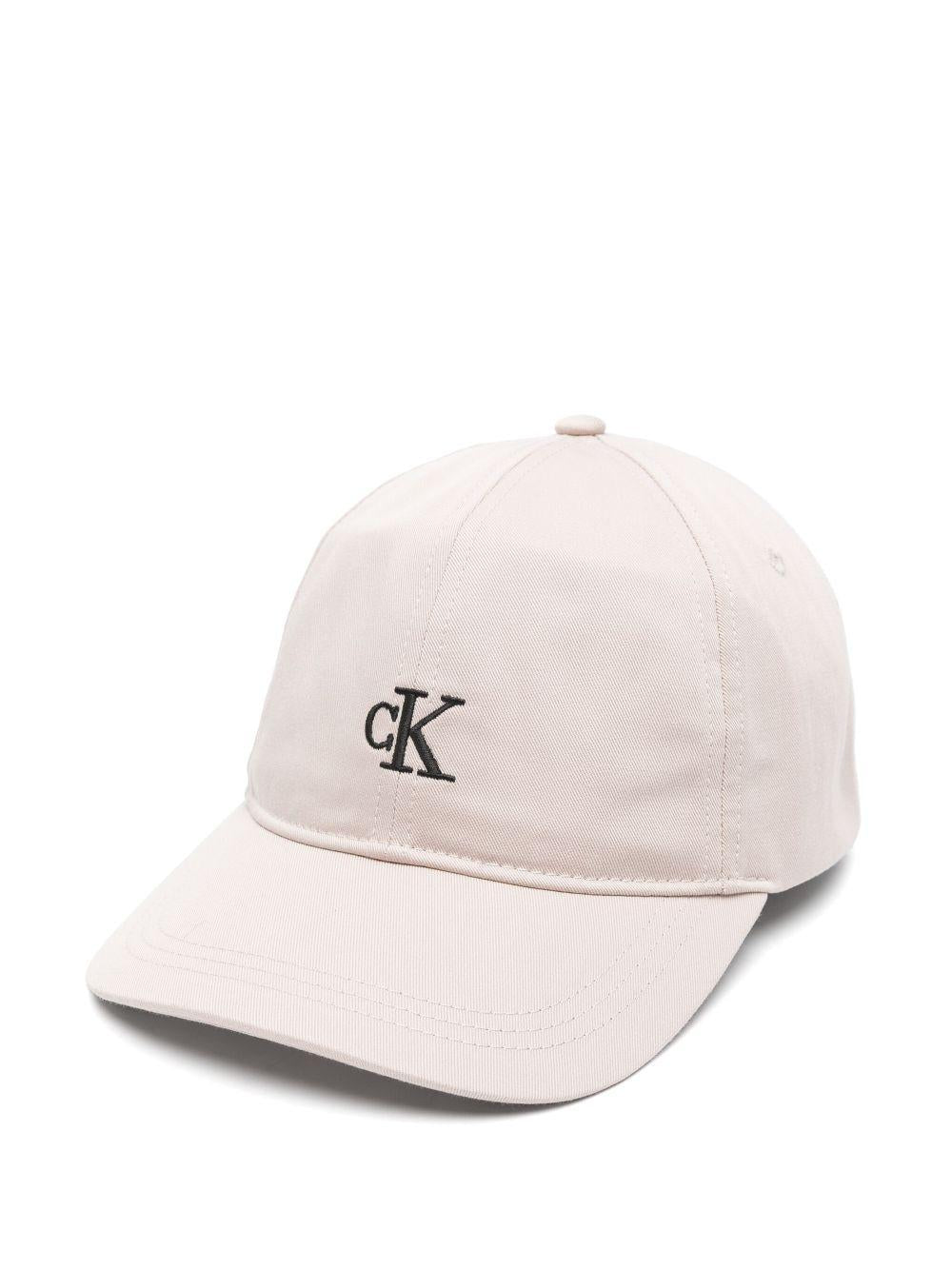 Cappello da baseball con ricamo per bambino Calvin Klein Kids beige con tesa curva - Rubino Kids