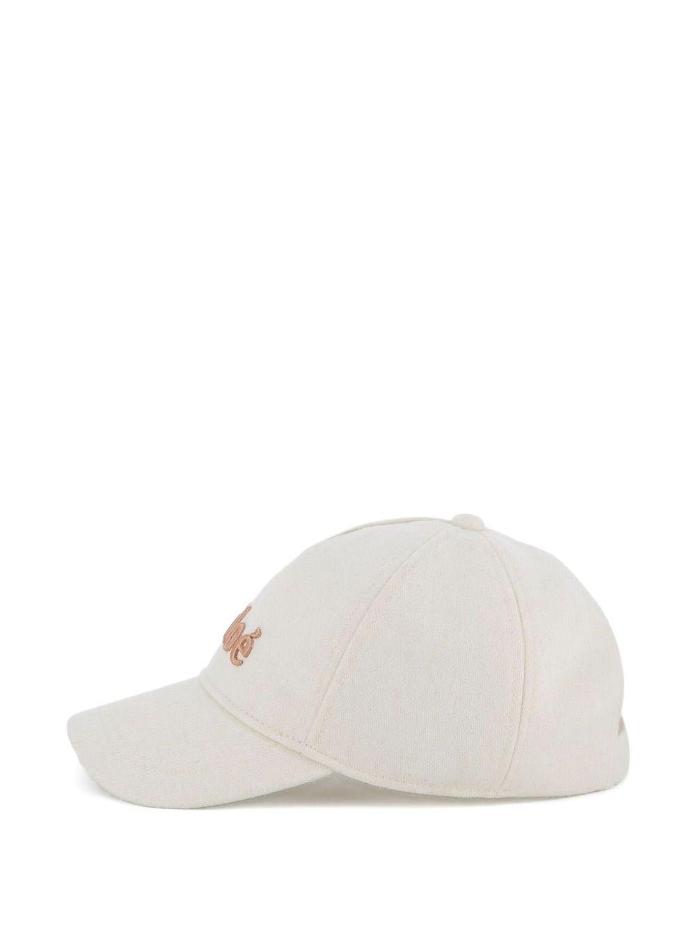 Cappello da baseball per bambina Chloé Kids bianco con ricamo - Rubino Kids