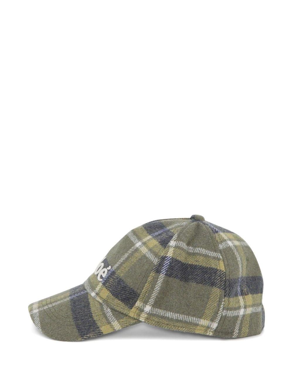 Cappello da baseball per bambina Chloé Kids verde con motivo a quadri - Rubino Kids