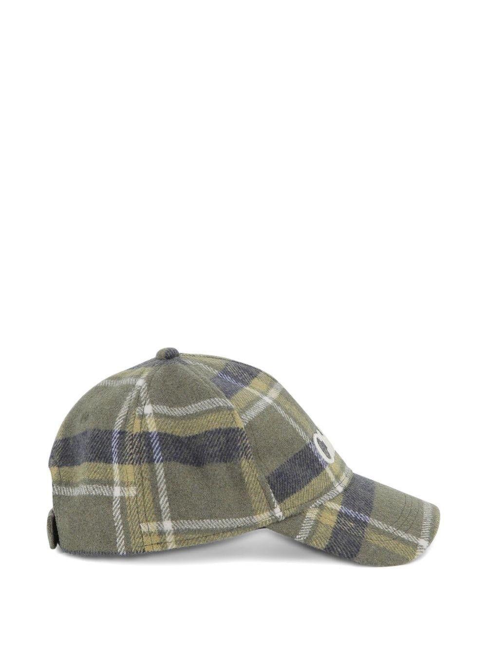 Cappello da baseball per bambina Chloé Kids verde con motivo a quadri - Rubino Kids