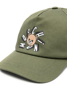 Cappello da baseball per bambini Moschino Kids verde con logo sul davanti - Rubino Kids