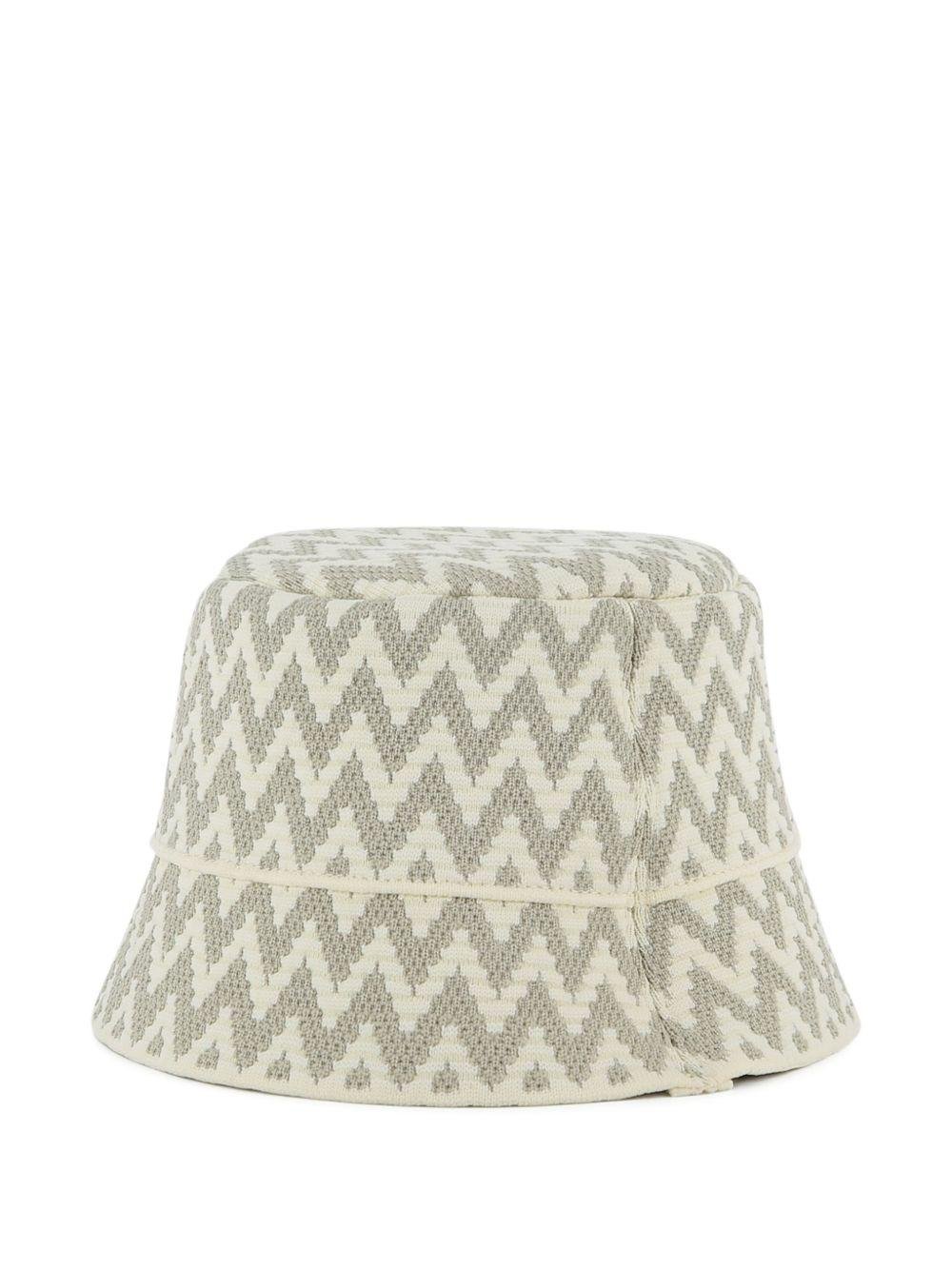 Cappello da pescatore per bambino Lanvin Enfant beige con motivo a chevron - Rubino Kids