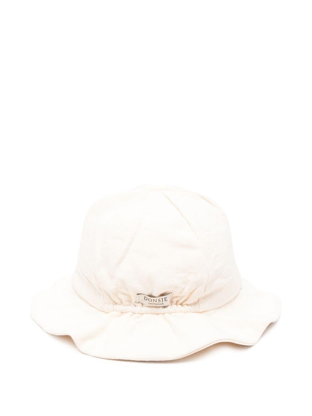 Cappello da pescatore per neonato Donsje beige con ricamo rana - Rubino Kids