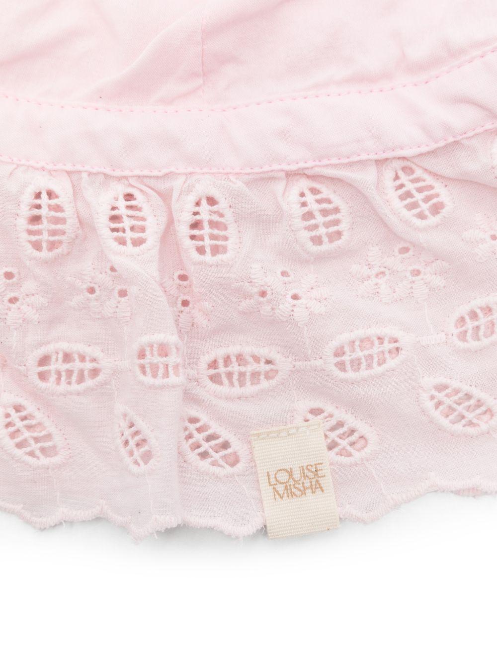 Cappello Eliana per neonata Louise Misha rosa con dettagli ricamati - Rubino Kids