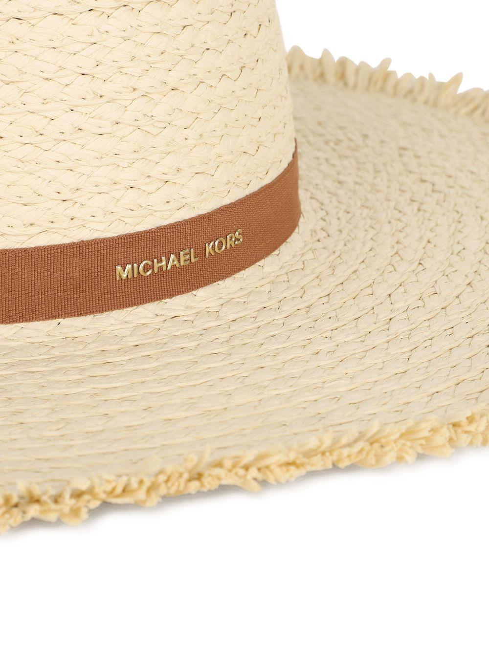 Cappello estivo per bambina Michael Kors Kids beige con frange - Rubino Kids