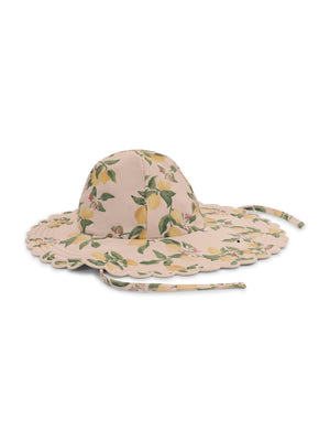 Nuka Molo hat for girls with multicolored all-over lemon print