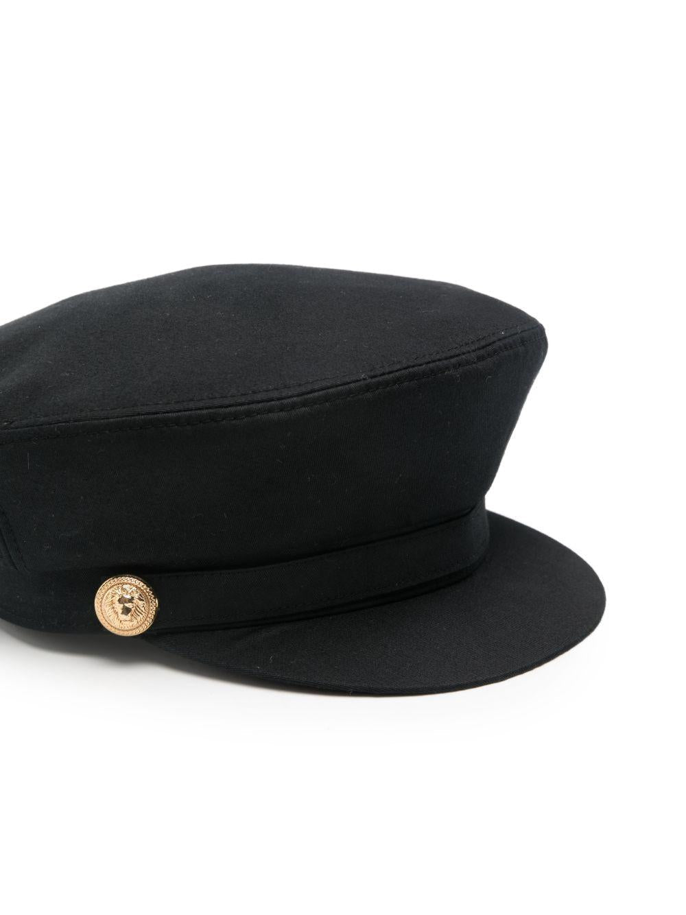 Cappello per bambina Balmain Kids nero con bottoni - Rubino Kids