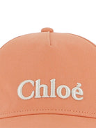 Cappello per bambina Chloé Kids rosa con logo ricamato - Rubino Kids