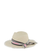 Cappello per bambina Karl Lagerfeld Kids bianco a righe sfilacciato - Rubino Kids