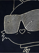 Cappello per bambina Karl Lagerfeld Kids nero con stampa Choupette - Rubino Kids