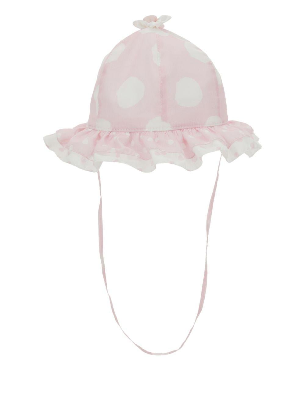 Cappello per bambina Monnalisa rosa modello bucket a pois - Rubino Kids
