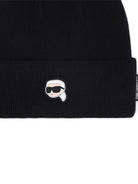 Cappello per bambini Karl Lagerfeld Kids nero con Ikon Karl e tesa con piega - Rubino Kids