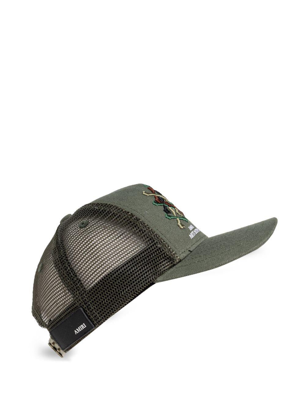 Cappello per bambino Amiri Kids verde con ossa ricamate sul davanti - Rubino Kids