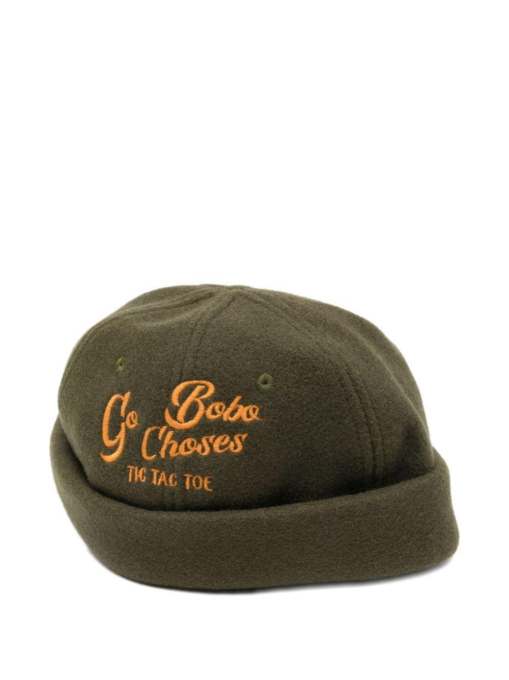 Cappello per bambino Bobo Choses verde con logo ricamato - Rubino Kids