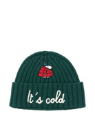 Cappello per bambino MC2 Saint Barth Kids x Peanuts Wengen Jr. verde a coste - Rubino Kids