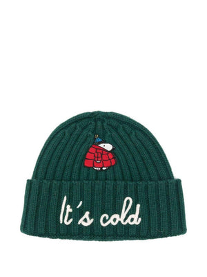 MC2 Saint Barth Kids x Peanuts Wengen Jr. Green Ribbed Hat for Boys