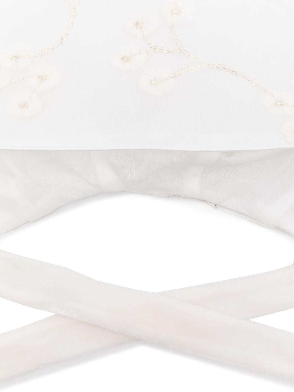 Cappello per neonata La Stupenderia bianco con dettaglio fiocco - Rubino Kids