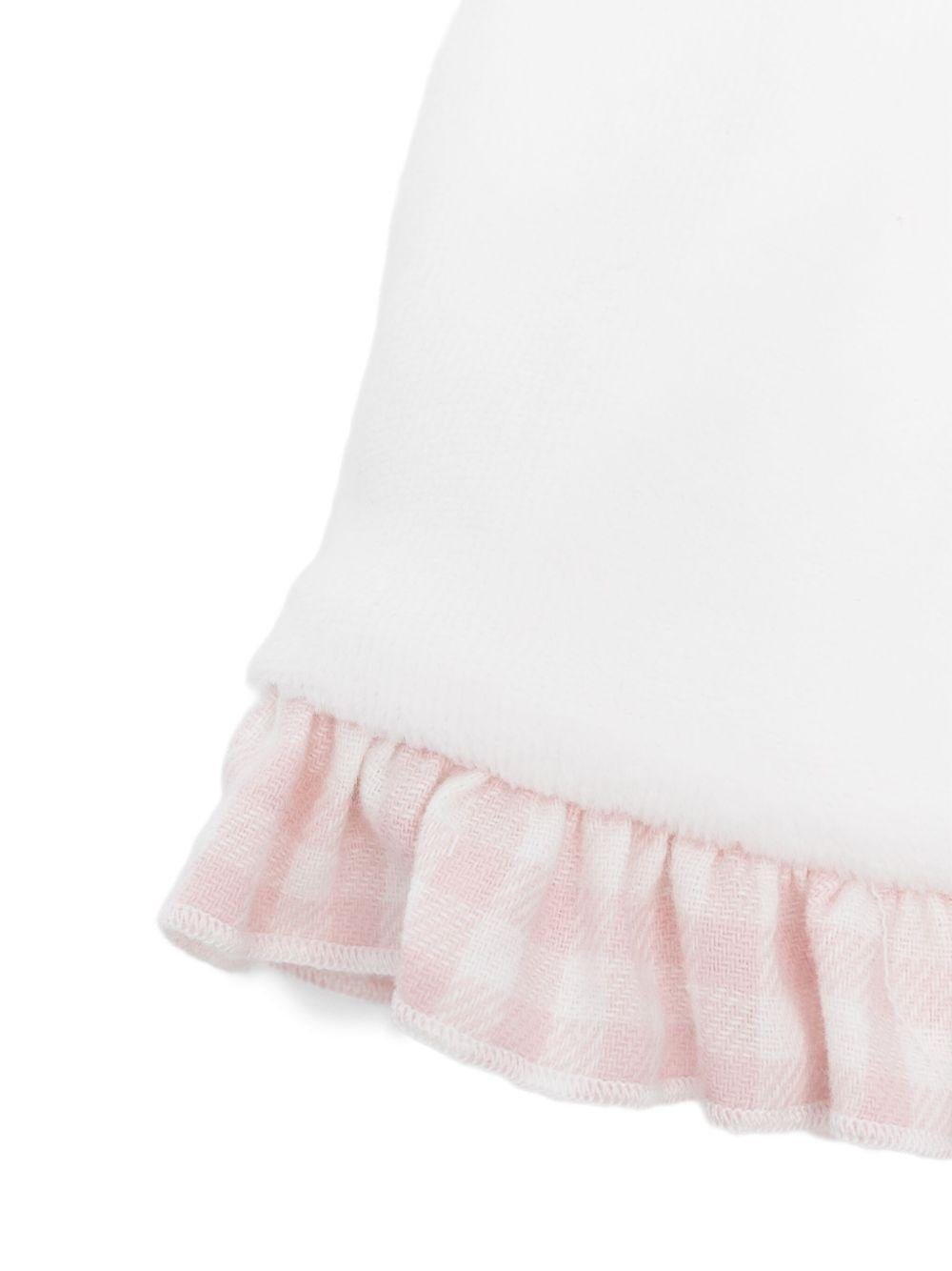 Cappello per neonata La Stupenderia bianco con rifiniture a quadretti - Rubino Kids